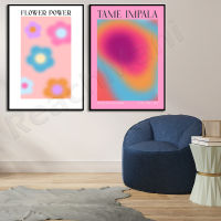 Hot Selling Music Tame Impala-Flower Power Poster, Medieval Modern Pas Floral Art Gradient Spirit Poster, Retro Color Canva