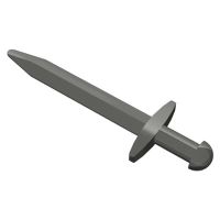 Lego part (ชิ้นส่วนเลโก้) No.98370  Minifigure Weapon Sword, Greatsword Pointed with Thin Crossguard