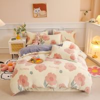 Caldwelllj Thick Fleece Warm Flannel Coral Winter Duvet Cover Double Sided Velvet Bedding Set Single Queen King Size Quilt cover