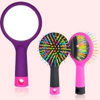 3 Color Magic Anti-static Hair Comb Brush Rainbow Volume Styling Tools Anti Tangle Head Massager Hairbrush with Mirror