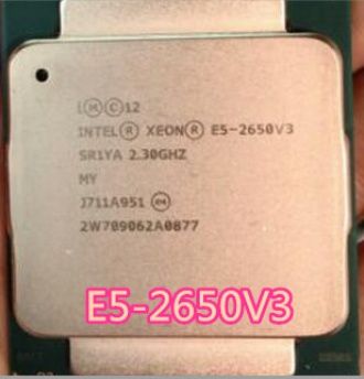 ใน E5-2650 V3 E5-2650V3 E5 V3เครื่องประมวลผลซีพียู22 Nm 2.3GHZ ชิ้นส่วนที่แตกเป็นสิบคอร์ E5-2650V3