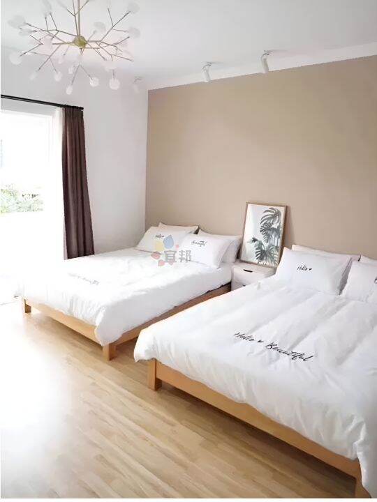 Hotel B&B Hotel Row Frame Bedframe No Headbed All-solid Wood Japanese ...