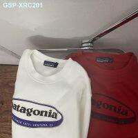 เสื้อสเวตเชิ้ตคู่รักเสื้อกันหนาวแบบสวมศีรษะหนาพิมพ์ลายตัวอักษร Patagonia สำหรับผู้ชายและผู้หญิง