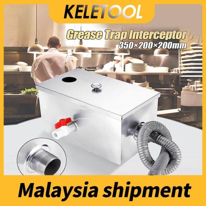 14x8x8'' Oilwater separator restaurant stainless steel grease trap small catering kitchen