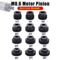 เกินงานอดิเรก M0.6 5 มม. 17T 18T 19T 20T 21T 22T 23T 24T 25T 26T 27T 28T Black Steel Pinion Motor เกียร์โลหะสำหรับ 1/8 1/10 RC Car-czechao