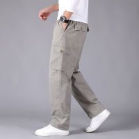 BOLUBAO Mens Autumn New Cargo Trousers Casual Fashion Straight Multi-Pocket Pants Solid Color Sports Trousers Men Four Seasons