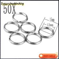 SYRUPSHADDOCKING 50PCS เครื่องมือ เข็มกลัด ตัวเชื่อมต่อ พวงกุญแจ สแตนเลส แยกพวงกุญแจ ห่วงห่วง