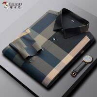 TUCANO Woodpecker Big nd High-end Mens SpringAutumn Bur เสื้อเชิ้ตลายสก็อตแขนยาวผู้ชาย