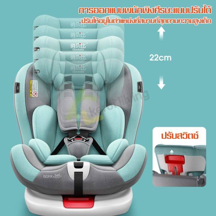 คาร์ซีท-เบาะนั่งนิรภัยสำหรับเด็ก-ระบบ-isofix-หมุน-360-องศา-คาร์ซีท-นั่งหรือนอนก็ได้-คาร์ซีทพกพา-คาร์ซีทเด็กแรกเกิด-เบาะรองนั่งในรถ-มี-5-สี