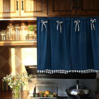 【YD】 Window Curtains Short Curtain for Cabinet Bedroom Separate Bar Door Half-Curtain Drapes