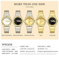 WWOOR Female New Famous Luxury Brands White Women Watch Small Steel Bracelet Wristwatch Ladies Waterproof Relogio Feminino 2023