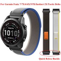 22 26Mm Sport Nylon Loop Strap For Garmin Fenix 7X 6 6X 5 5X Instinct 2X Tactix 7 Pro/Delta/Bravo Bracelet Watchband Accessories