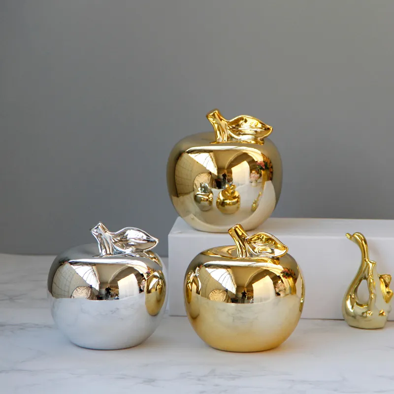 Gold Plated Apple Sculpture