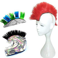 Bicycle Universal Synthetic Wigs Helmet Hawks Reusable Motorcycle Accessories Racing Outdoor Hair Sticker Stick On Solid