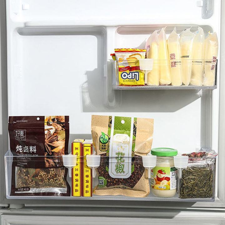carmelun-ฉากกั้นที่จัดเก็บในตู้เย็น1ชิ้น-แบ่งชั้นวางขวดอุปกรณ์เสริมชั้นติดตู้เย็นห้องครัว