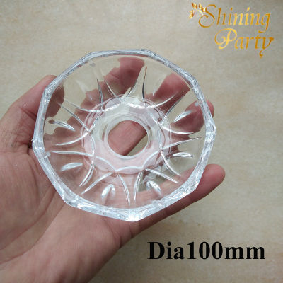 2Pcs Crystal Lamp Flower Glass Bowl Dia100mm, Bobeche, Candle Holder, Wedding Decoration, Chandelier Tray, Light Accessories