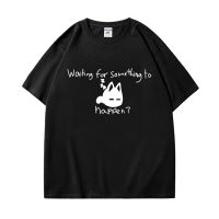 Cat Loevr Waiting for Something To Happen Omori Cat Inspired T Shirt Cartoon Cute Graphics Print T-shirt Unisex Streetwear Shirt