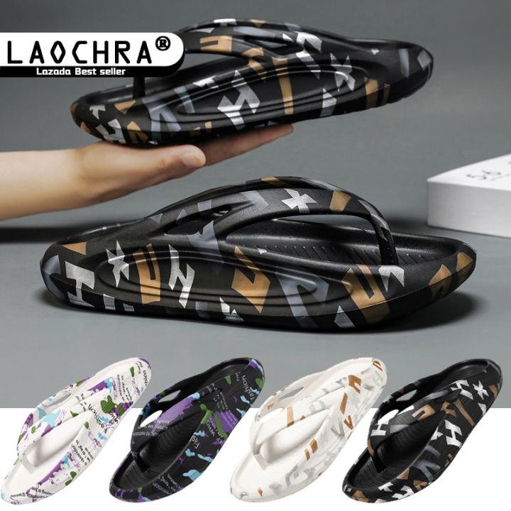 laochra-รองเท้าแตะสบายๆพื้นหนาสำหรับผู้ชายรองเท้าแฟชั่นรองเท้าพื้นนุ่มรองเท้าแตะบุรุษ