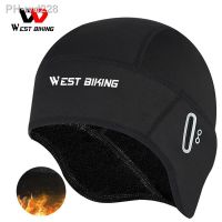 Cycling Cap Winter Warm Fleece Hats Helmet Liner Running Skiing Headwear Motocycle Riding Men MTB Bike Hat With Glasses Hole