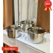 Bộ 3 Nồi Misu Louis Inox 304 Cao Cấp