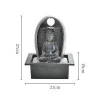 Buddha Tabletop Waterfall Fountain Lucky Fengshui Meditation Relaxing Indoor Decoration, Indoor Water Fountain With LED Lights