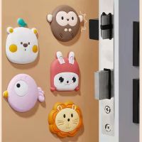 1PC Silicone Door Handle Bumpers Self Adhesive Deurstopper Protection Porte Pad Mute Stikcer Cartoon Cute Wall Protector Pad