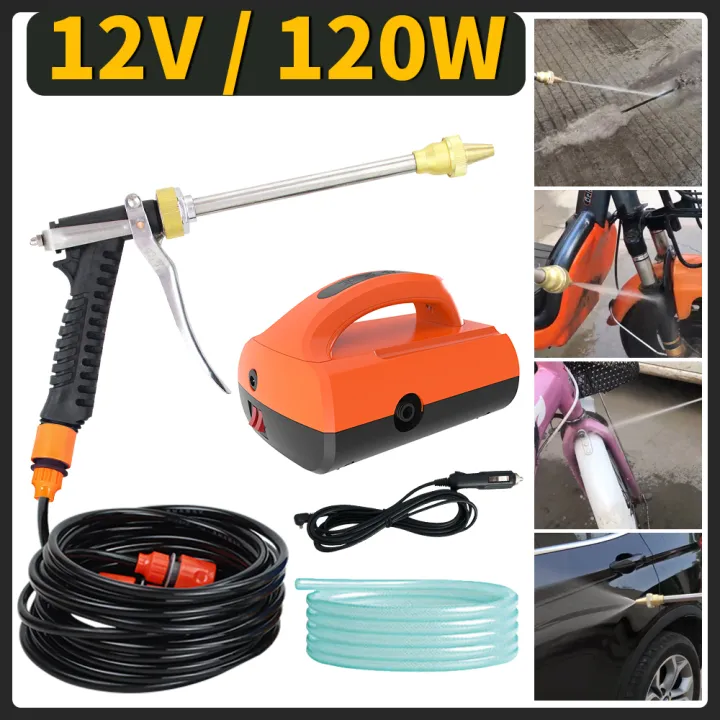 Portable Water Sprayer Pressure Washer 12V 120W Dual Pump High Pressure