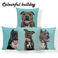 【LZ】 French Bulldogs Pitbull Cushion Cover Animal Labrador Pillow Case Red Fairy Table Car Home Accessories Toss Pillow 18 Inch Linen