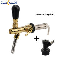 Draft Beer Faucet Tap 100Mm Long Stem Brew Adjustable Flow Control ,Chrome Dispense Long Shank Combo Kit Tap Liquid Ball Lock