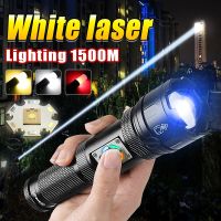 Super Bright White Laser Flashlight With COB Light High Power Led Flashlights Rechargeable Led Torch Work Light Hunting Lantern Rechargeable  Flashlig