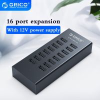 ORICO Industrial USB Hub 16 Port Aluminum USB Splitter Power Adapter dock station for Computer Accessories orico Official Store