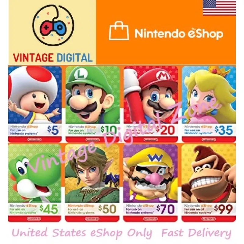 Digital Gaming Card Nintendo Eshop USA $ 35