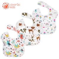 Resuable Waterproof Baby Bibs 100 Polyester TPU Coating Feeding Bibs Washable Baby Bibs with Food Catcher for Babies Unisex Bib