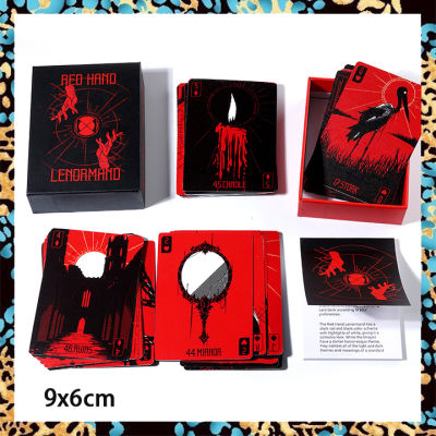 Red Hand Lenormand ไพ่เลอนอร์มองด์ บัตรเด็คเสี่ยงทาย | พร้อมหนังสือคู่มือกระดาษ | ขนาด9X6ซม. | คู่มือฉบับภาษาอังกฤษ | ดาดฟ้าไพ่ทาโรต์ขอบทองทอง | การ์ดทำนายโชคชะตา | ไพ่ยิปซี ไพ่ออราเคิล ไพ่ยิบซี ไพ่ทาโร่ ไพ่ดูดวง ไพ่ทาโรต์