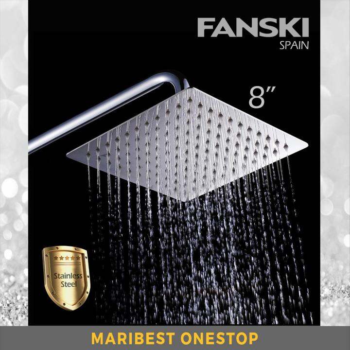 8” Stainless Steel Shower Head Rainfall Shower Head Ultra Thin Large