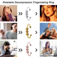 Trendy Minimalism Ring Reduce Stress Anxiety Ring Stainless Steel Beaded Ring Rotation Stress Relief Finger Ring Gift For Friends