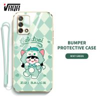 เคส VRQR สำหรับ OPPO A74 4G Reno 6 Lite 4G A95 4G F19S F19 4G Ins คุณภาพสูงแฟชั่นเรียบง่ายเคสโทรศัพท์น่ารักลายการ์ตูนเคสป้องกันซิลิโคน