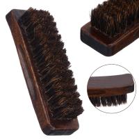 Wooden Handle Natural Bristle Horse Hair Shoe Shine Buffing Cleaning Brush Polishing Tool Home Cleaning Gadget Shoe Care