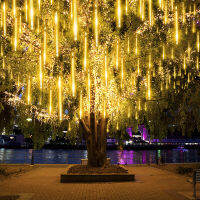 3050ซม. LED ฝนดาวตก Garland Holiday Light กันน้ำกลางแจ้ง Fairy Festoon ไฟ Garden Street คริสต์มาสปีใหม่ Decor