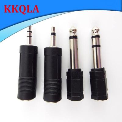 QKKQLA 2PCS 6.35mm 6.5mm 1/4" Mono Male To 3.5mm 1/8" Female Connector 2/3 Pole Audio Speaker Terminal Plug Headphone Adapter