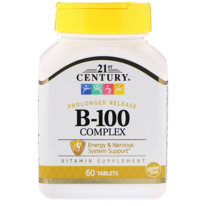 21st Century, B-100 Complex, Prolonged Release, 60 Tablets | Lazada.co.th