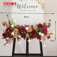 Customized wedding welcome water brand flower decoration simulation silk flower event shop guide sign flower field layout Artificial Flowers  Plants