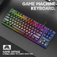 คีย์บอร์ดเกมมิ่ง XUNFOX K80 แป้นพิมพ์เครื่องกลโลหะ Gaming keyboard เรืองแสง ของแท้ BY BOSSSTORE