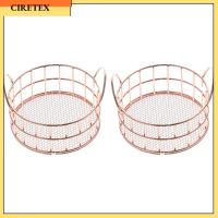 CIRETEX โลหะสำหรับตกแต่ง ที่ใส่คลิปหนีบกระดาษสีโรสโกลด์ โรสโกลด์ อุปกรณ์จัดระเบียบน่ารัก บ้านในบ้าน อุปกรณ์โต๊ะตาข่าย ออฟฟิศสำหรับทำงาน