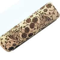 Embossed Rolling Pins for Valentines Day Baking Lotus  Wooden Roller Pin with Designs Pattern  Gift for Wedding  HolidayPin Bread  Cake Cookie Accesso