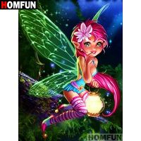 【hot】◆✸☼  HOMFUN Painting  Butterfly Elf  Custom Photo Embroidery Round A07198