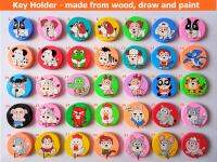 ที่แขวนกุญแจติดผนัง ทำจากไม้ วาดและเพ้นท์สี ลายสัตว์น่ารัก สินค้าพร้อมส่ง