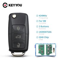 Keyyou 3 Ons กุญแจรีโมท434Mhz พร้อม1k0959753g Id48สำหรับ Volkswagen Vw B5 Pat B6 Skoda Tiguan Touran Golf เจ็ททาโปโล