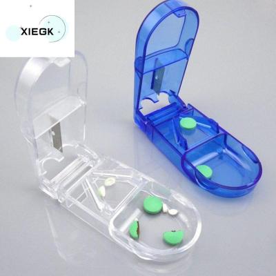 XIEGK 3 สี กล่องยาช่วย ชุดตัดยาแบบพกพา กล่องพลาสติก ตัวแบ่งยา เครื่องแยกยา กล่องยา กล่องเก็บยา