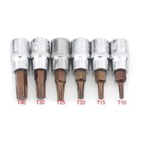 6pcs 14"; Torx Screwdriver Sockets Bits Set Drive Head Screwdrivers Socket Metal Material Hand Tools Set T10 T15 T20 T25 T30 T40